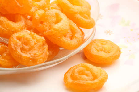 Sweet Indian jalebi in a plate