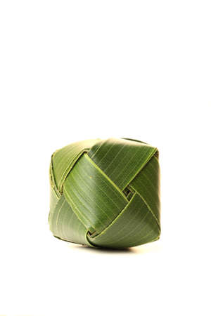 Hand made ball from coconut leavesの写真素材