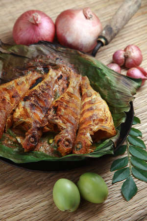 Traditional style Kerala fish fryの写真素材