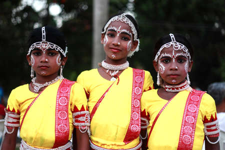 KOCHI, KERALA - FEB 26,2014-Traditional folk artists from Orissa participate in the International folk art festival held at Kochi, Kerala.のeditorial素材