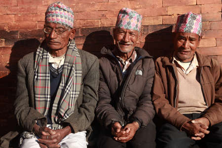 KATHMANDU, NEPAL - FEB 03,2014- Unidentified people spend time at Patan Durbar square in Kathmandu, Nepal. Durbar square is a UNESCO world heritage site and major tourist attraction.のeditorial素材