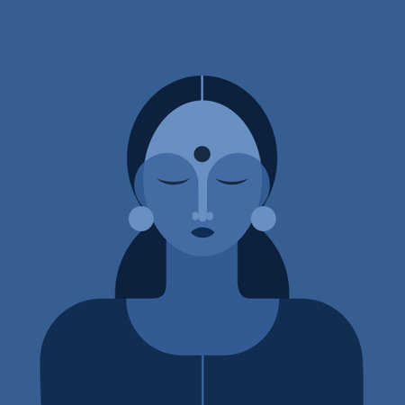 Illustration of portrait of a traditional Indian girlのイラスト素材