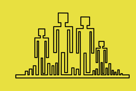 A businessman moves ahead by jumping all hurdlesのイラスト素材