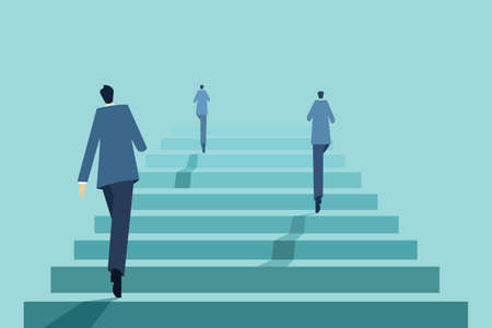 Businessmen climbing up the stepson successのイラスト素材