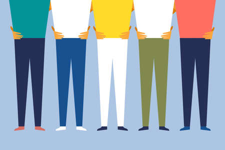 Close up of friends holding together