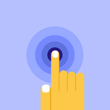 Index finger touching a circle that establishes a connectionのイラスト素材