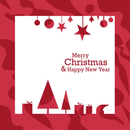 Greetings on Christmas and New Year decoration backgroundのイラスト素材