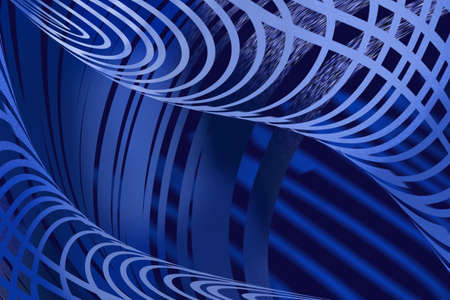 Abstract spiral patterns in a dark blue backgroundの写真素材