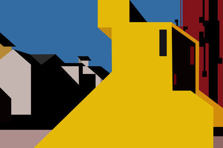 Abstract colorful illustration of building walls for architecture backgrounds