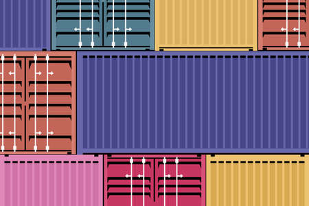 Abstract background of colourful shipping containers