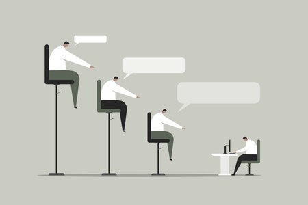 Conceptual illustration of different levels of management in a corporate officeのイラスト素材