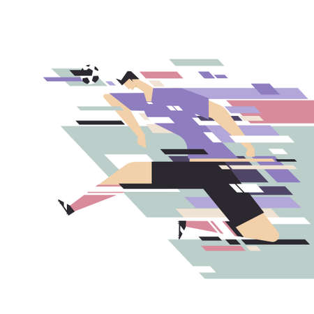 Stylised illustration of a football player in action with motion blur