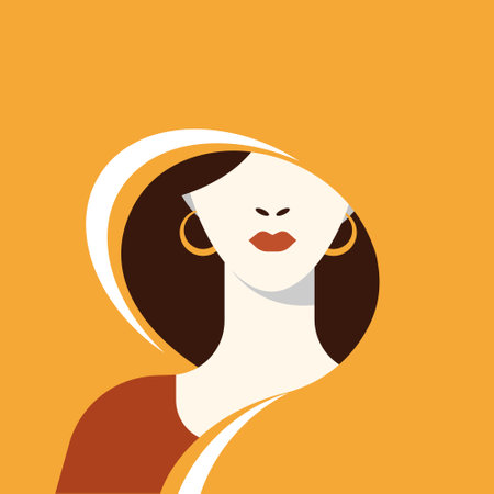 Illustration of a woman of Indian ethnicity with half covered faceのイラスト素材