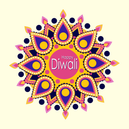 Design of Diwali festival oil lamps in circleのイラスト素材