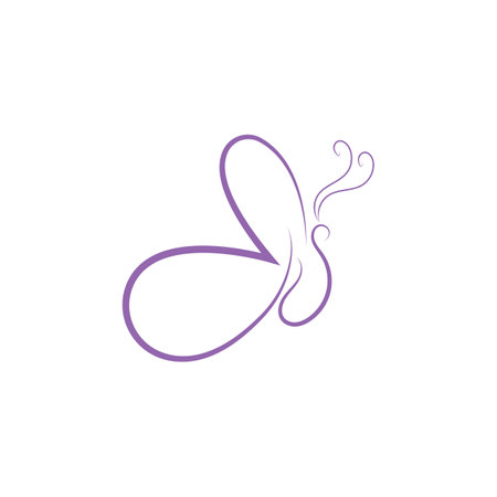 Butterfly logo. Luxury line logotype designのイラスト素材