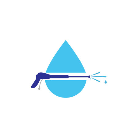 Pressure washing logo template, Cleaning vector designのイラスト素材