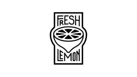 Icon of a lemon. Picture of a lemon slice. Geometric image.のイラスト素材