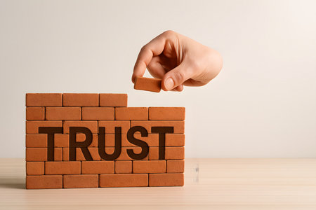 The visual clearly communicates how trust is built step by step, making it highly relevant for marketers, startups, agencies, consultants, and digital businesses focused.の素材