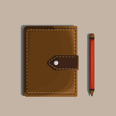 This is an illustration of a notebook, this design is suitable for symbols, icons, or a complement to business-themed designs.のイラスト素材