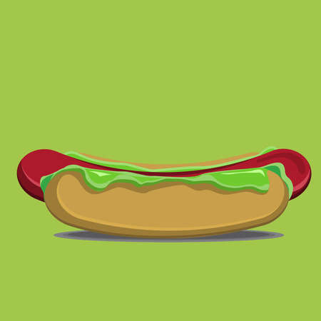 this is vector illustration of the delisious hotdog, this illustration good for sticker or complement for food theme design.のイラスト素材