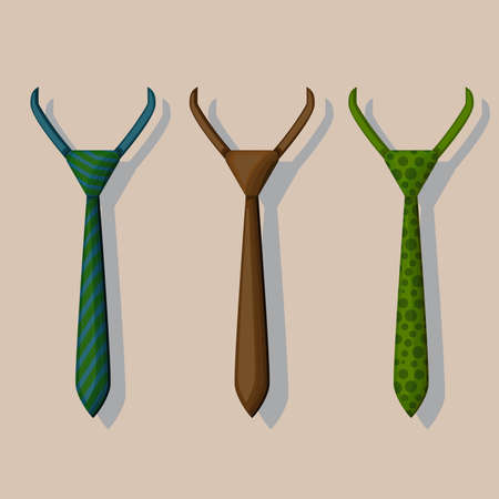 This is an illustration of three tie models. This illustration is suitable for stickers, icons or...