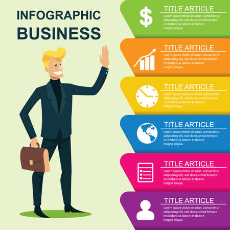 Businessman Infographic Templateのイラスト素材