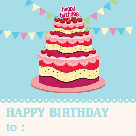 Birthday Cake Cardのイラスト素材