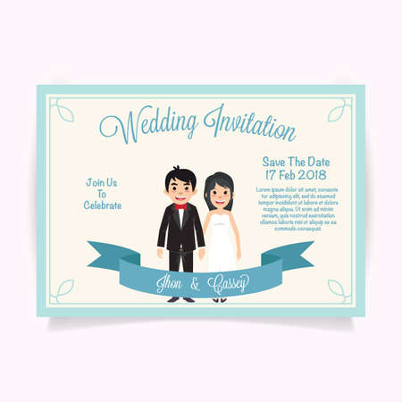 Wedding Invitation Card Templateのイラスト素材