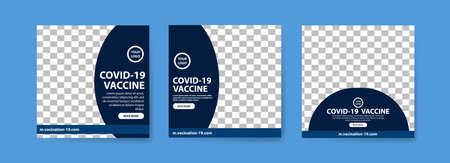 Collection of covid-19 vaccine social media posts. vaccine for covid-19. for the socialization of the covid-19 virus vaccination.のイラスト素材
