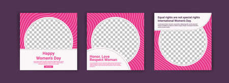Social media post templates for women's day.