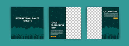 International Day of Forests. Social media template for International Day of Forests. Education to...