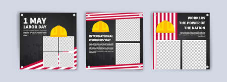 Labor Day. International Workers' Day. Banners vector for social media ads, web ads, business...