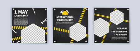 Labor Day. International Workers' Day. Banners vector for social media ads, web ads, business...
