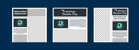 World Press Freedom Day. Social media templates for World Press Freedom Day. Banner vector for social media ads, web ads, business messages, discount flyers and big sale banners.のイラスト素材