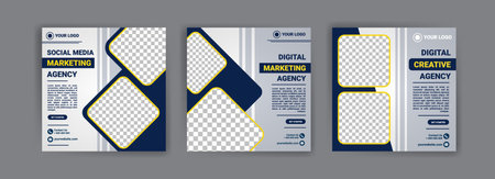 Social media marketing agency. Digital Marketing Agency. Digital Creative Agency. Social media post banner template for your business.のイラスト素材
