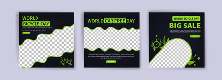 World Bicycle Day. Social media post for world bicycle day. Environmental conservation campaign....