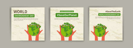 World Environment Day. Education and campaigns on the importance of protecting nature. social media...