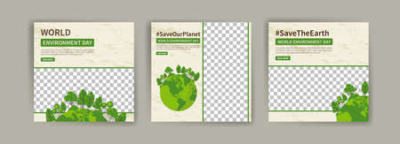 World Environment Day. Education and campaigns on the importance of protecting nature. social media...