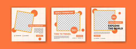 Social media post template for world tourism day promotion.