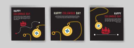 Happy Columbus Day. Social media post template for Columbus Day.のイラスト素材