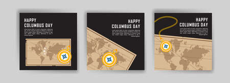 Happy Columbus Day. Social media post template for Columbus Day.