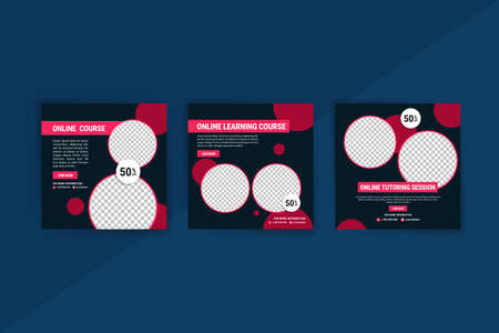 Online courses and classes. Social media post templates for digital marketing and promotion....