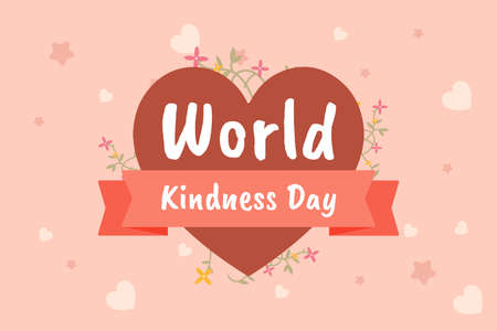 World Kindness Day. Holiday concept. Template for background, banner, card, poster with text inscription.のイラスト素材