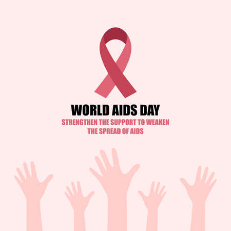 World Aids Day concept. Aids Awareness. Holiday concept. Template for background, banner, card, and poster.のイラスト素材