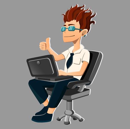 salaryman. businessman character design with typographic. officeman concept - vector illustrationの写真素材