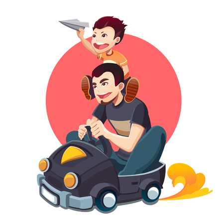 Happy father's day. Father and sonのイラスト素材