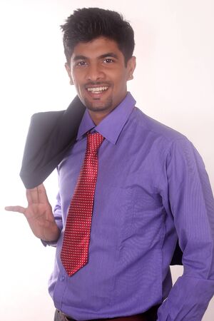 happy young smiling businessman of his successの写真素材
