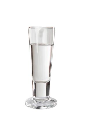 Shot of tequila on white backgroundの写真素材