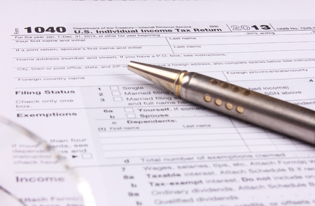 U.S. Individual Income Tax Return, form 1040の写真素材