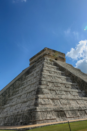 Chichen Itza Pyramid, Wonder of the World, Mexico, yucatanの写真素材